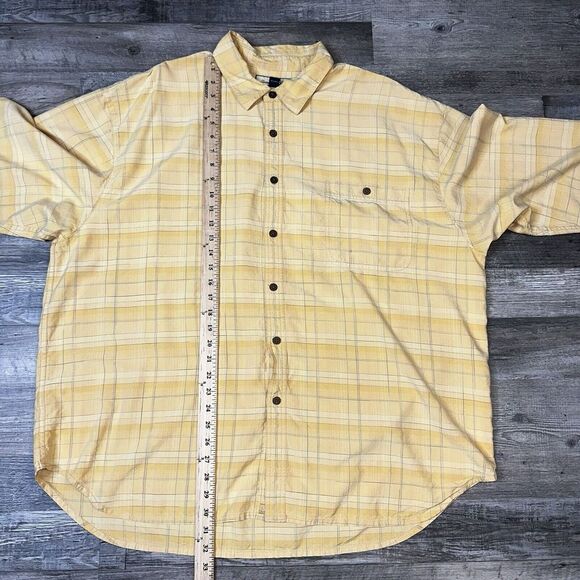 Tommy Bahama Shirt Men's XXL 100%  Silk Long Sleeve Button Down Yellow Plaid - Picture 6 of 6
